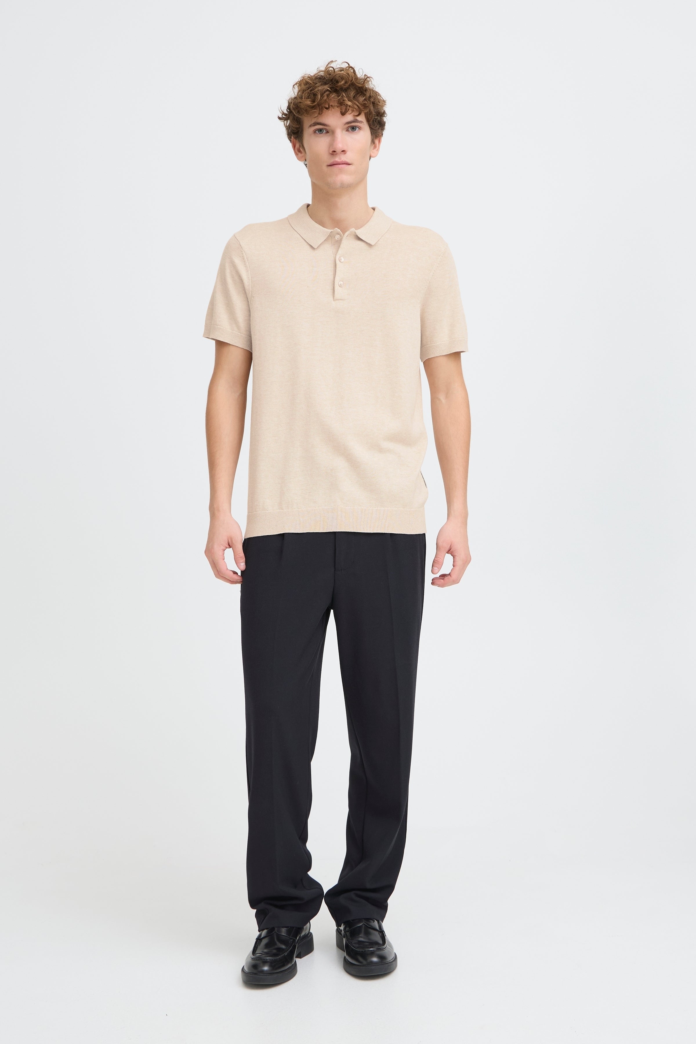 Casual Friday - CFBells strik polo, beige