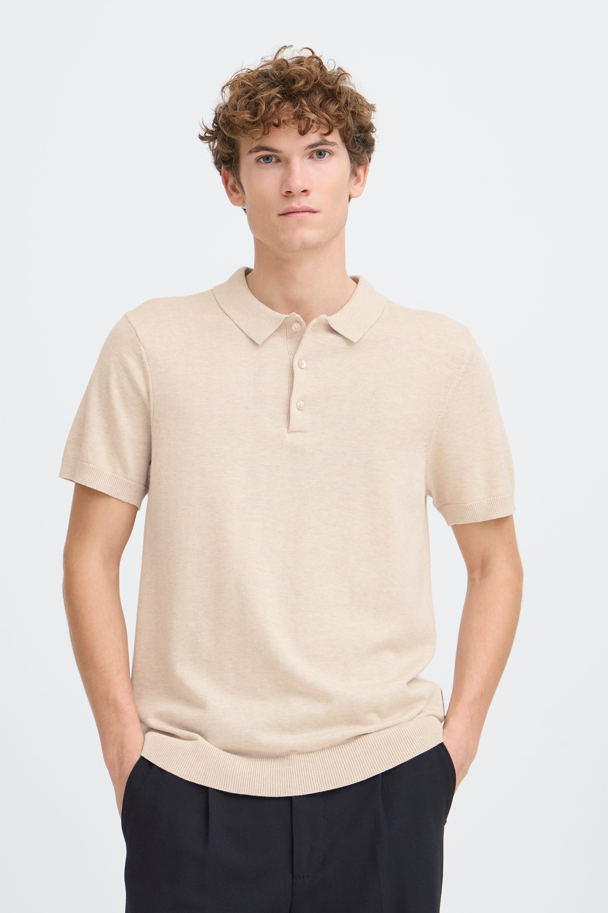 Casual Friday - CFBells strik polo, beige