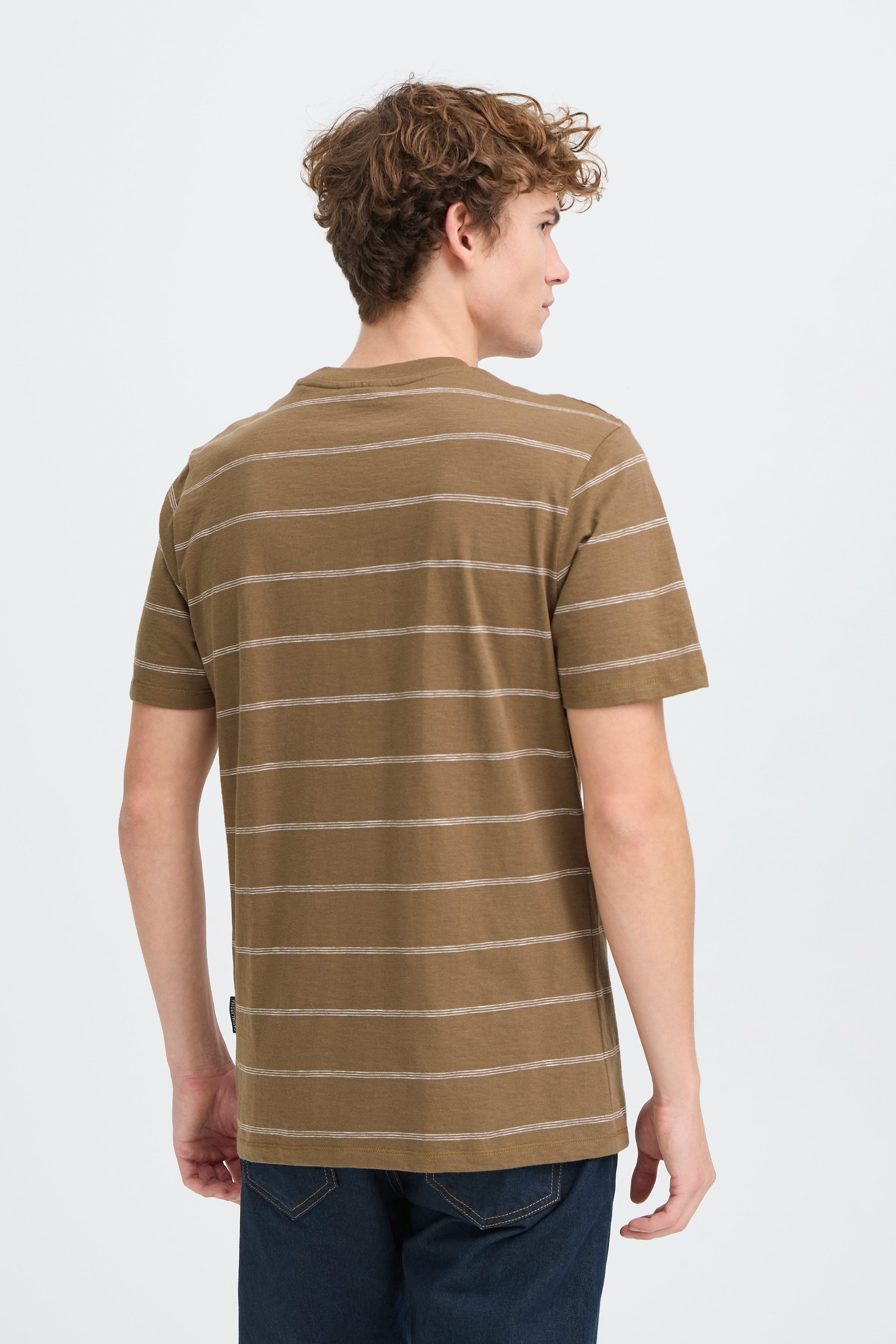 Casual Friday - CFlie Stripet T-shirt Brun