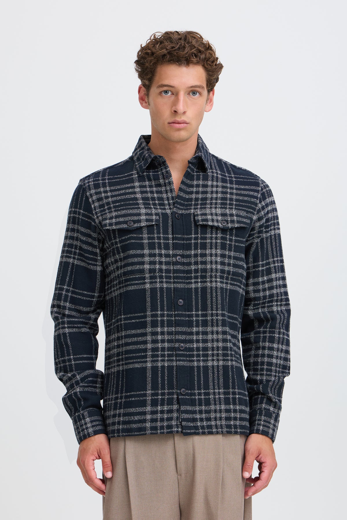 Casual Friday - CFPEREZ Checked Overshirt Midnight