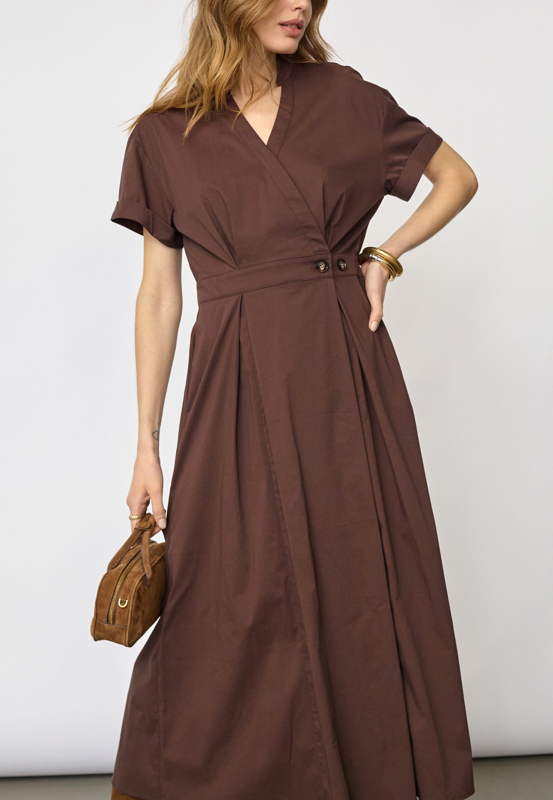 Co'Couture - ElaraCC Wrap Dress, brun