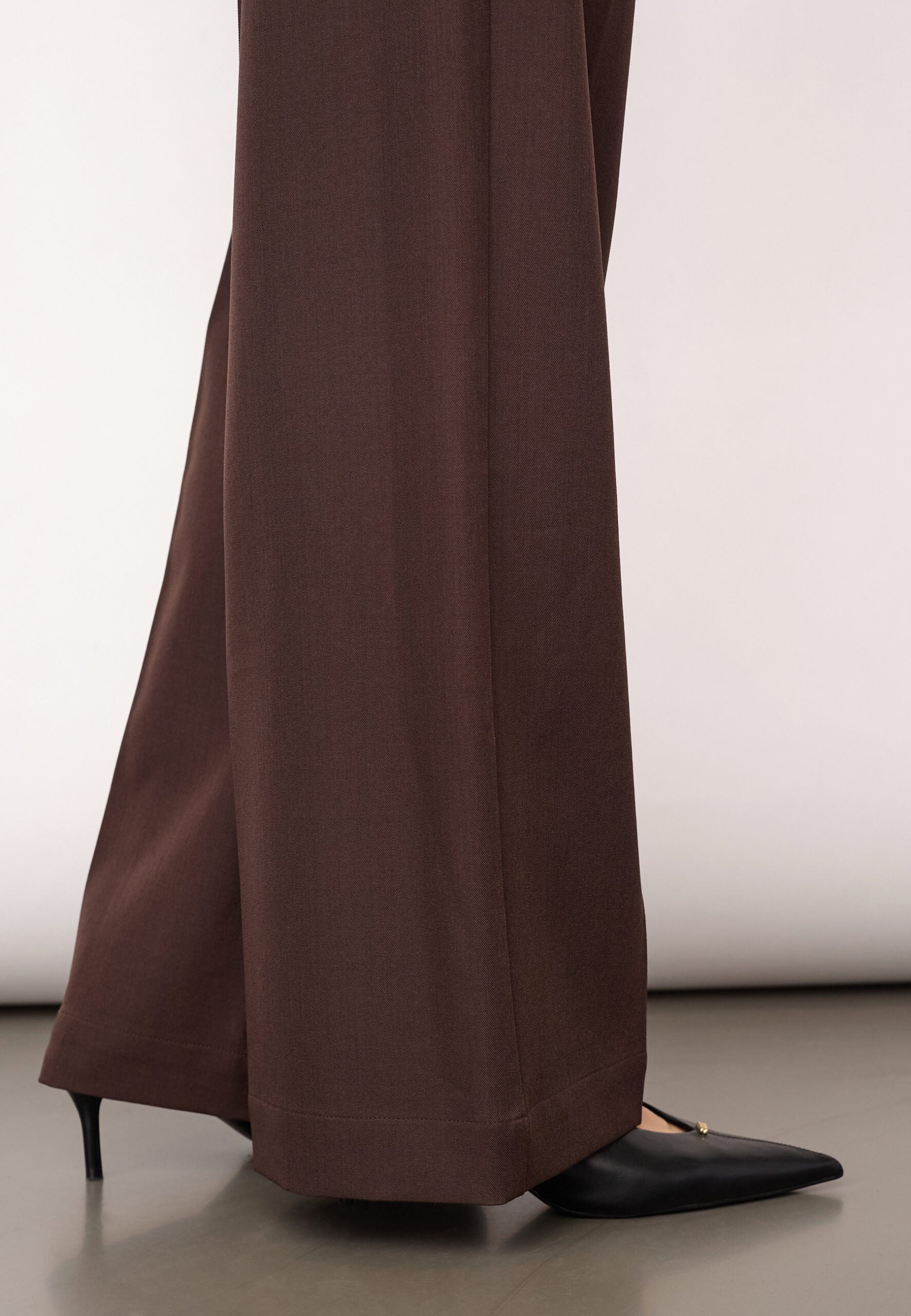 Co'Couture - LunaCC Wide Pant i mørkebrun
