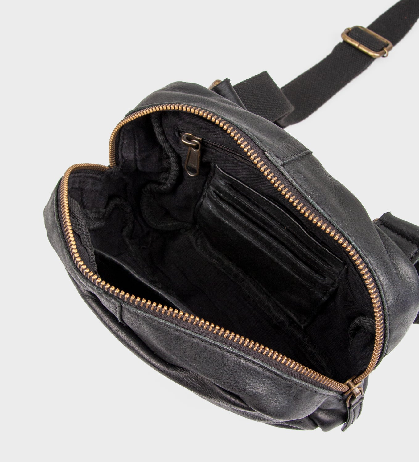 Optima Urban Leather Bumbag, Sort