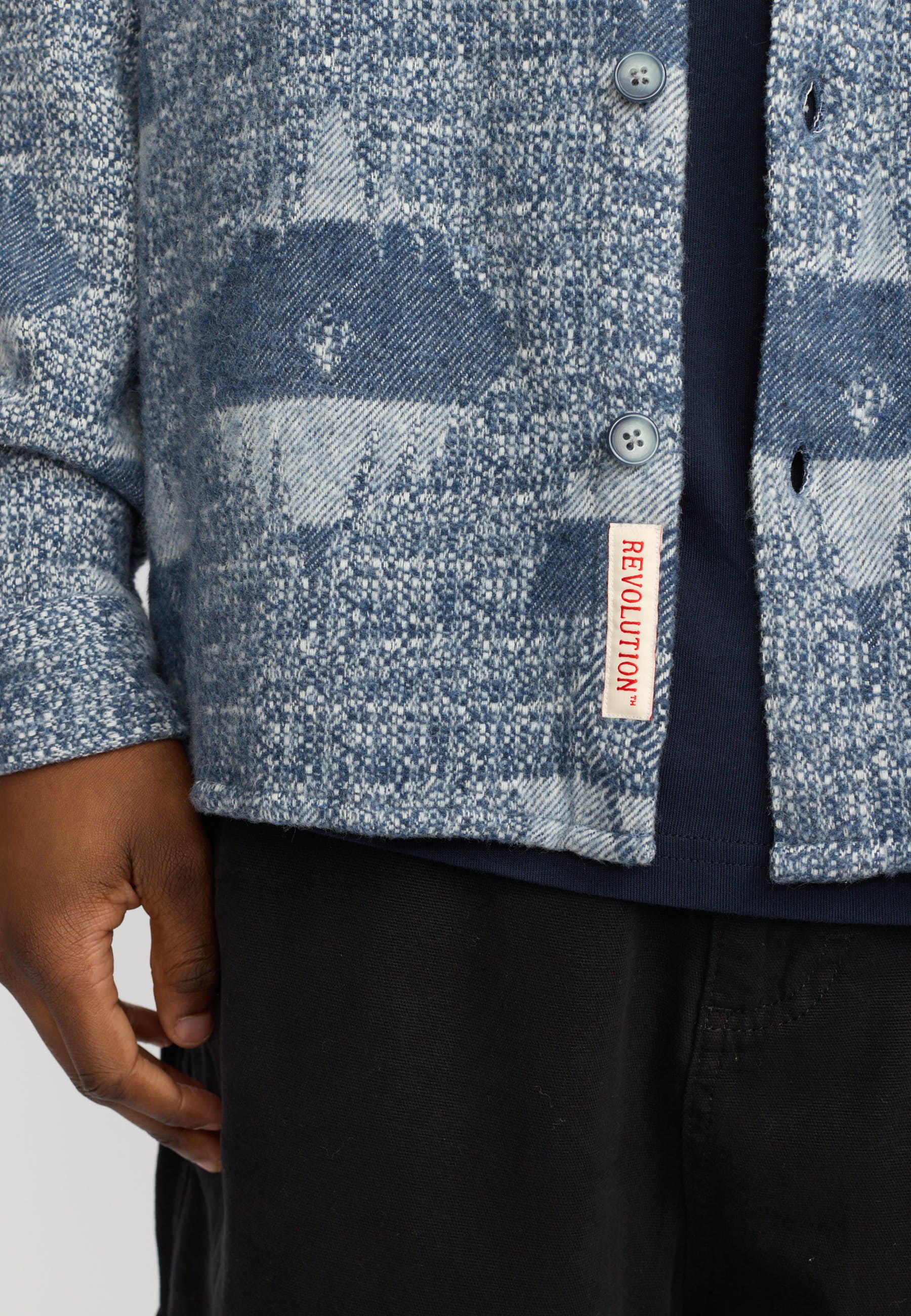 Revolution - Casual Shirt i Blue Pattern