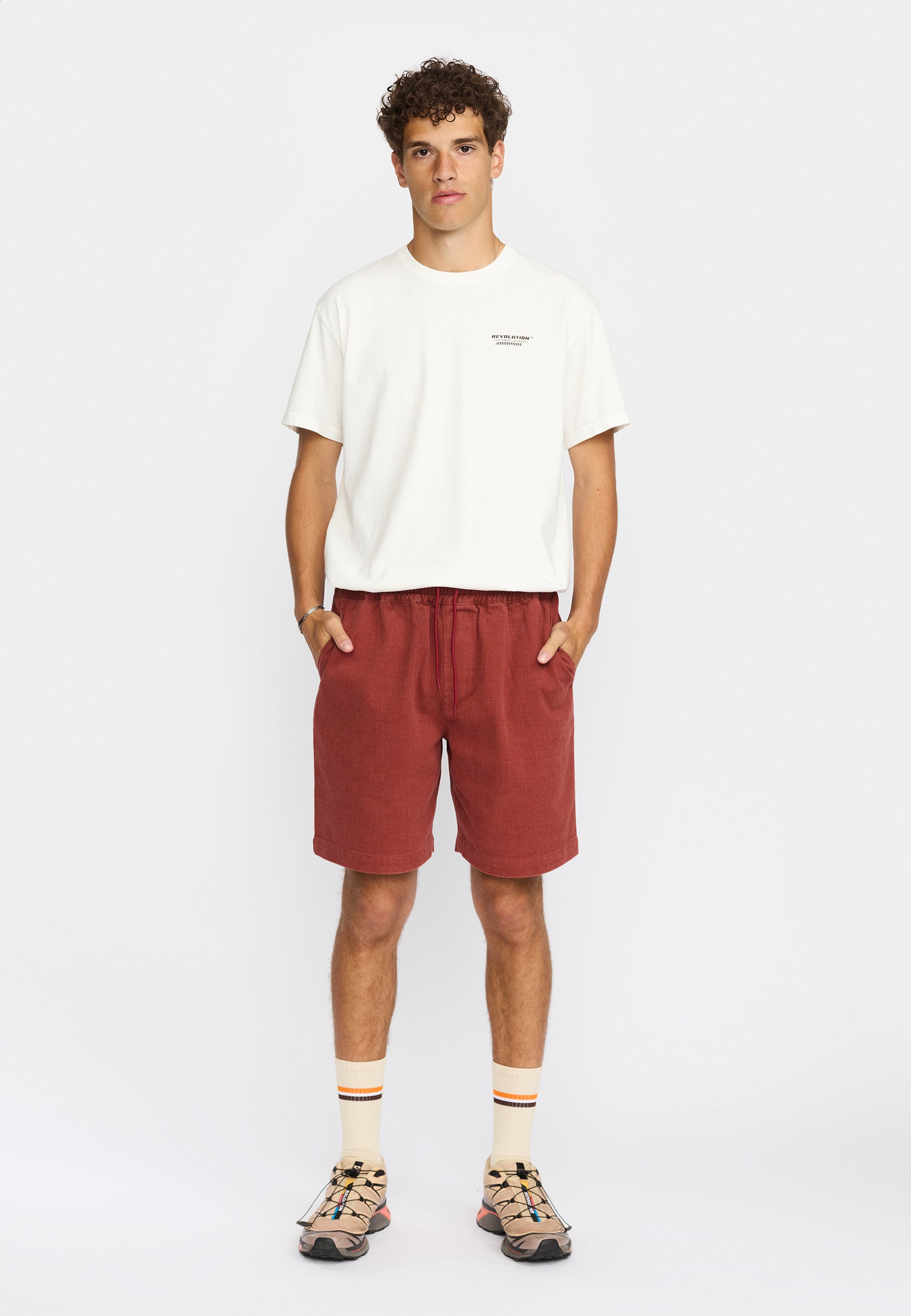Revolution - Long Casual Shorts Dark Orange