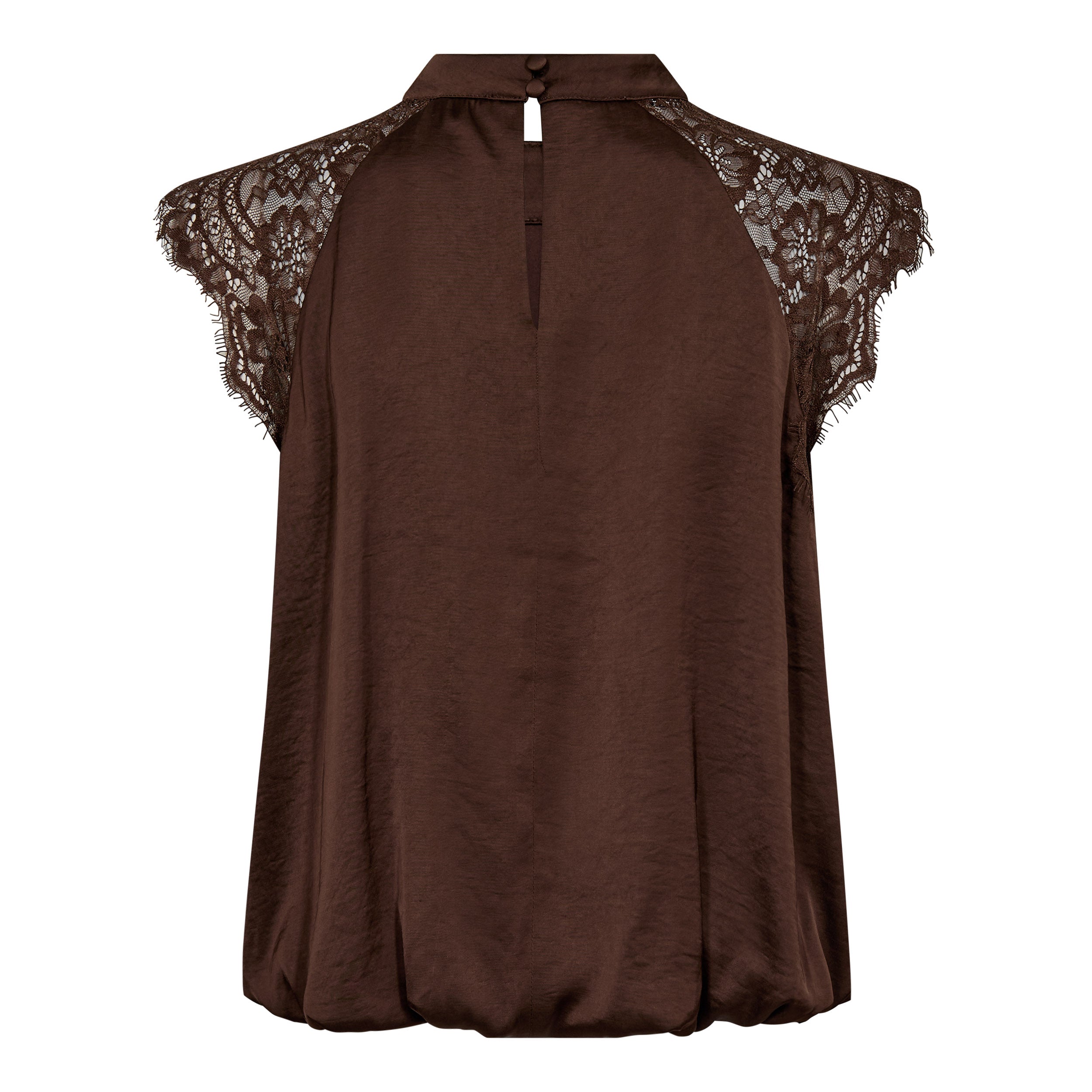 Co'Couture - IdunCC Lace Ballon top, brown