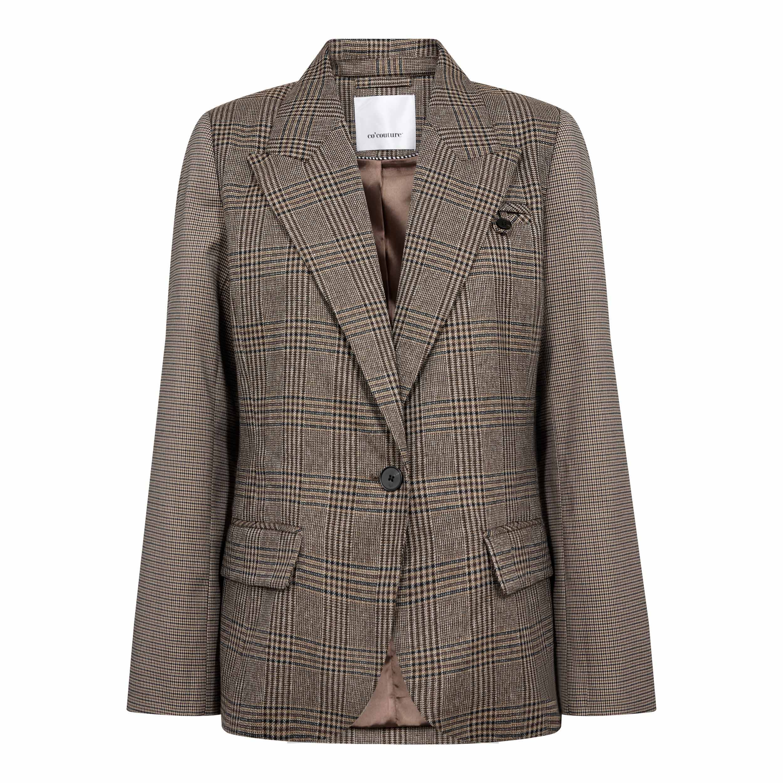 Co'Couture - VeyaCC Check Fitted Blazer