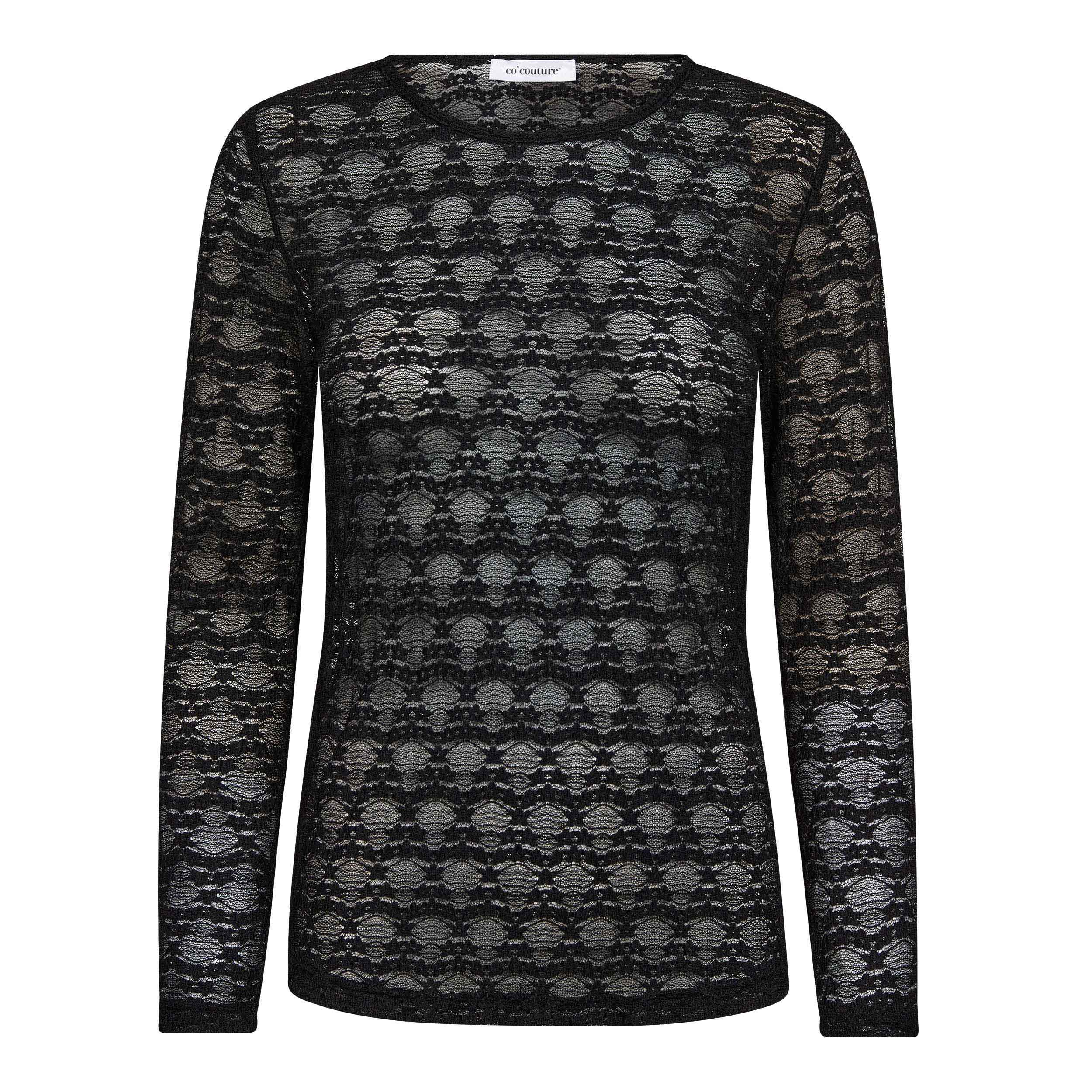 Co'Couture - BarieCC O-Neck mesh bluse