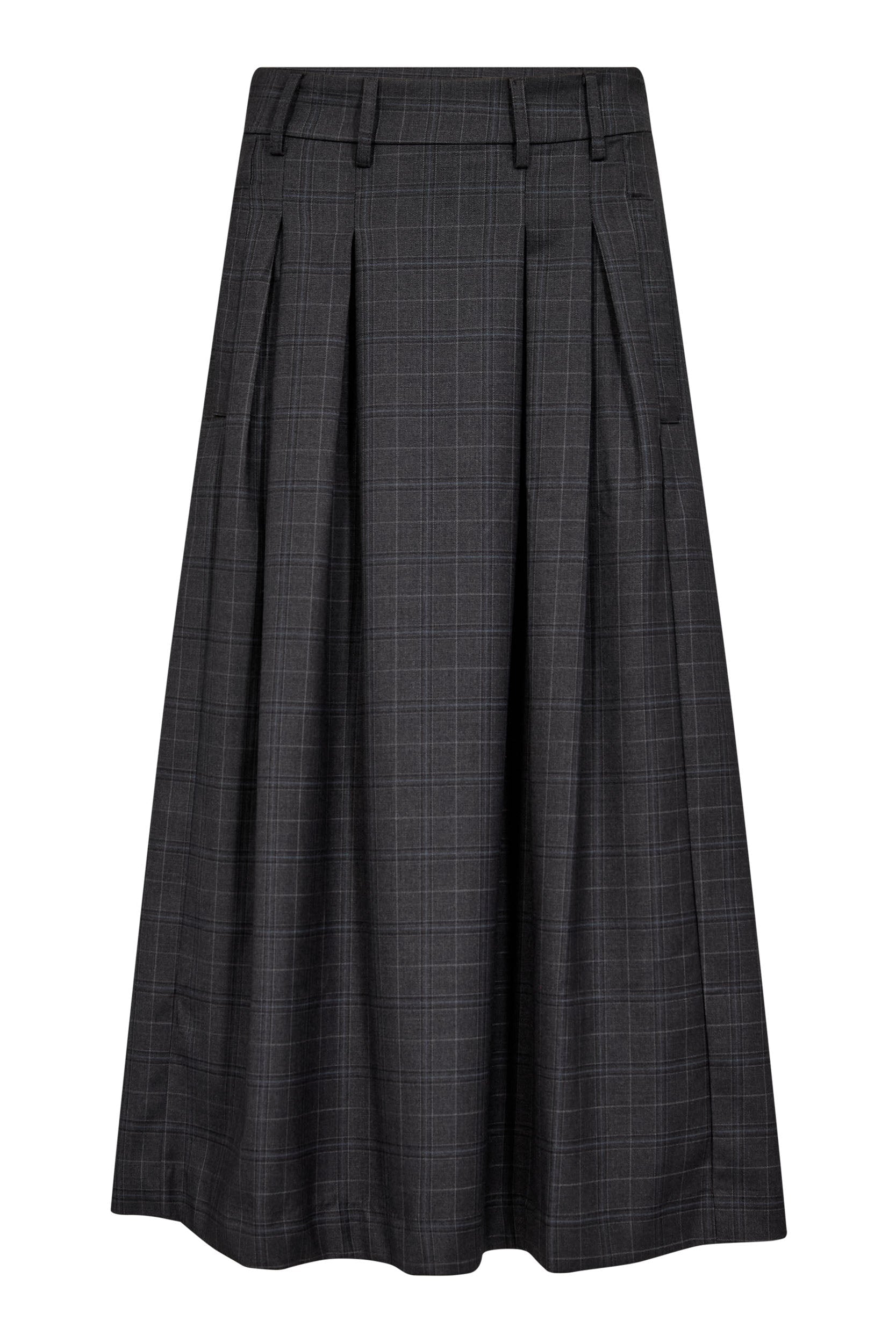 Co’Couture - EloraCC Check Pleat Nederdel Dark Grey