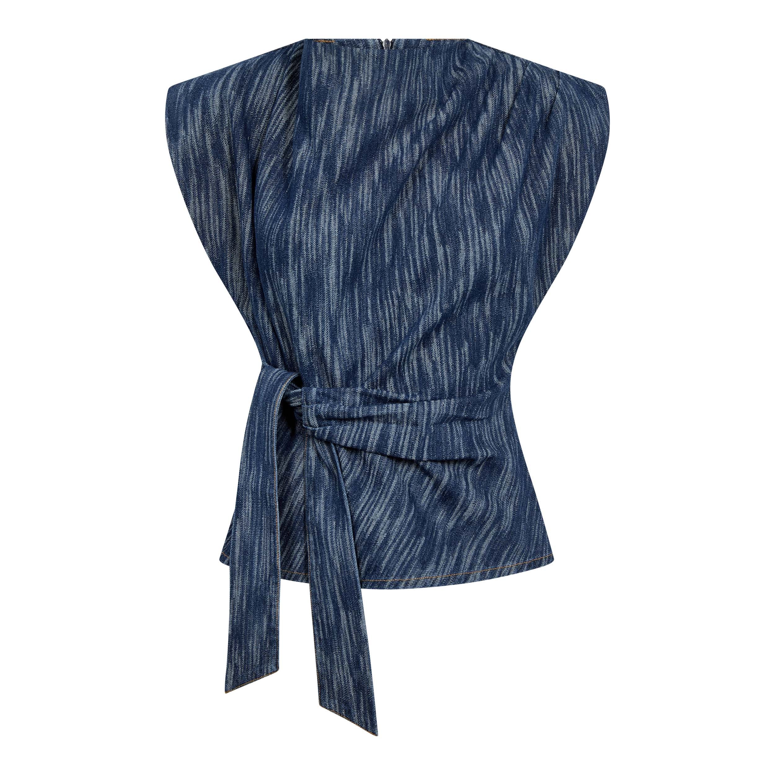 Co'Couture - DaxCC Pleat Denim Top