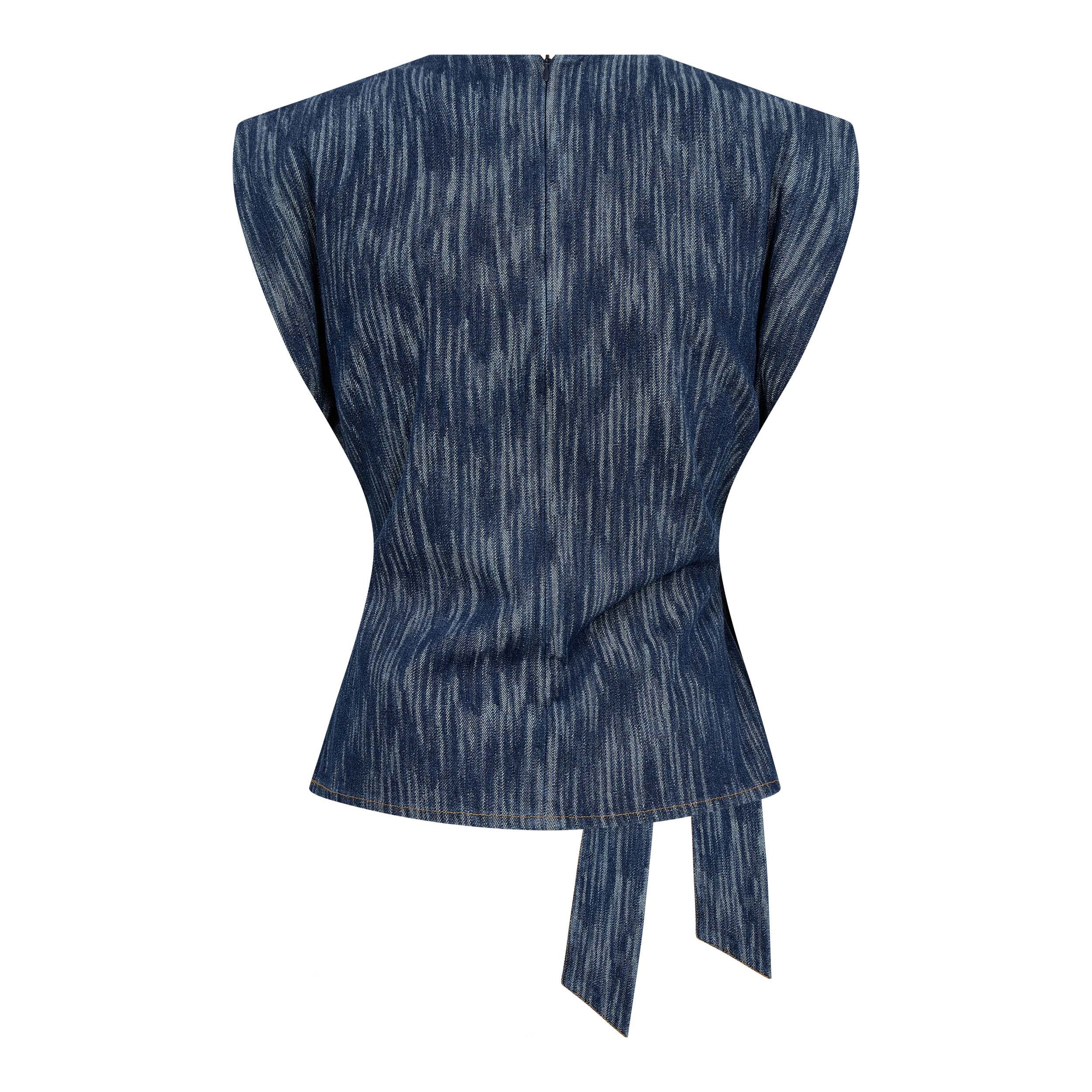 Co'Couture - DaxCC Pleat Denim Top