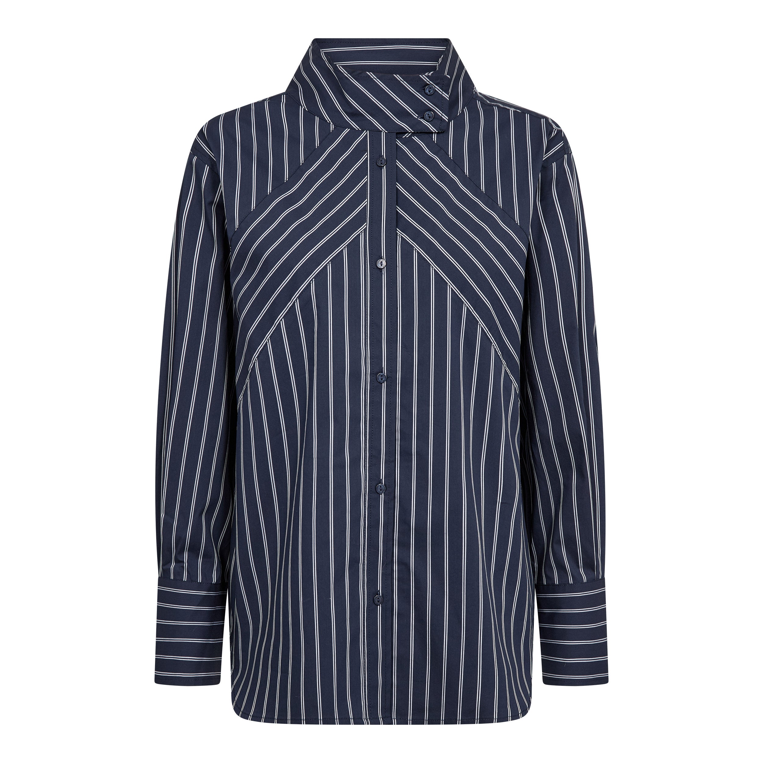 Co'couture - SomoCC Stripe Funnel Neck Shirt