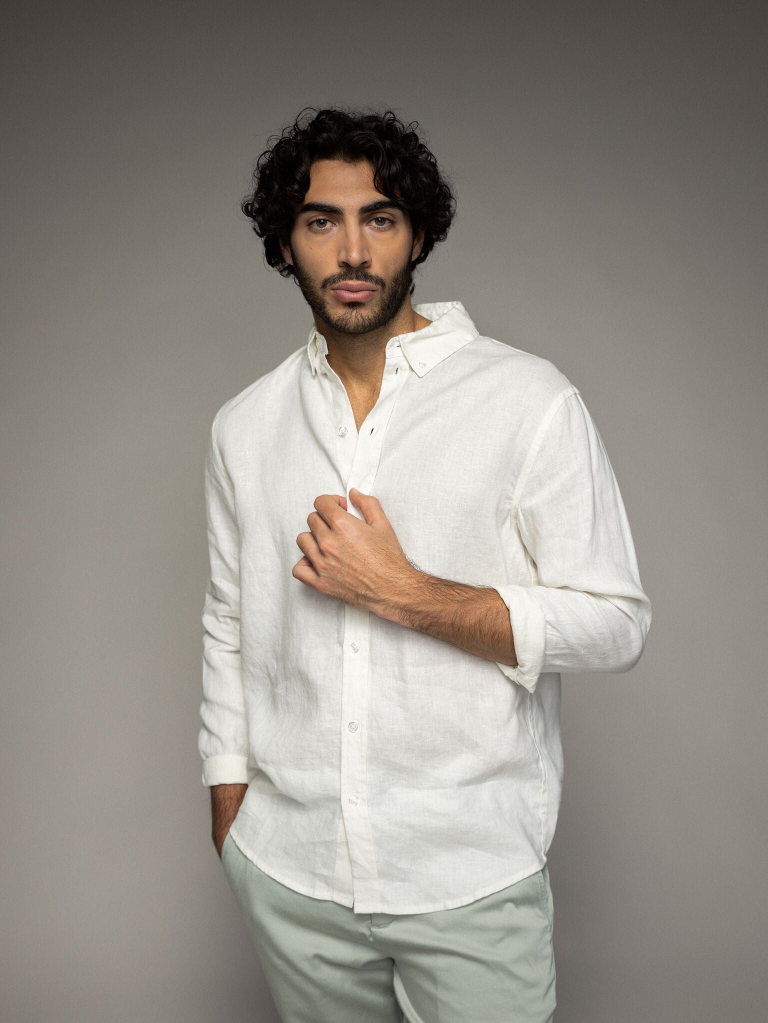Mos Mosh Gallery MMGTheo Linen Shirt – Ecru