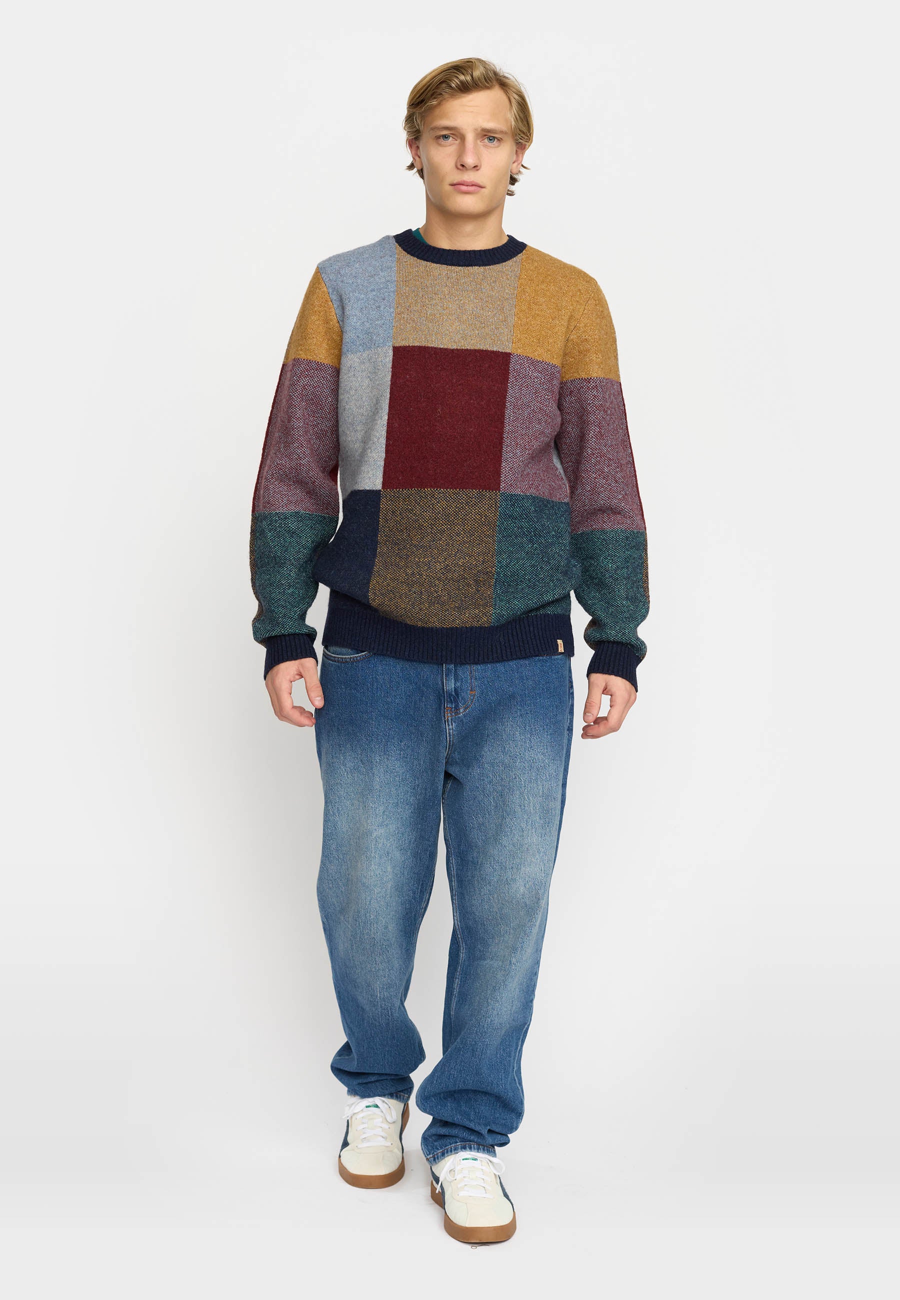 Revolution - Knit Sweater i Navy Multi