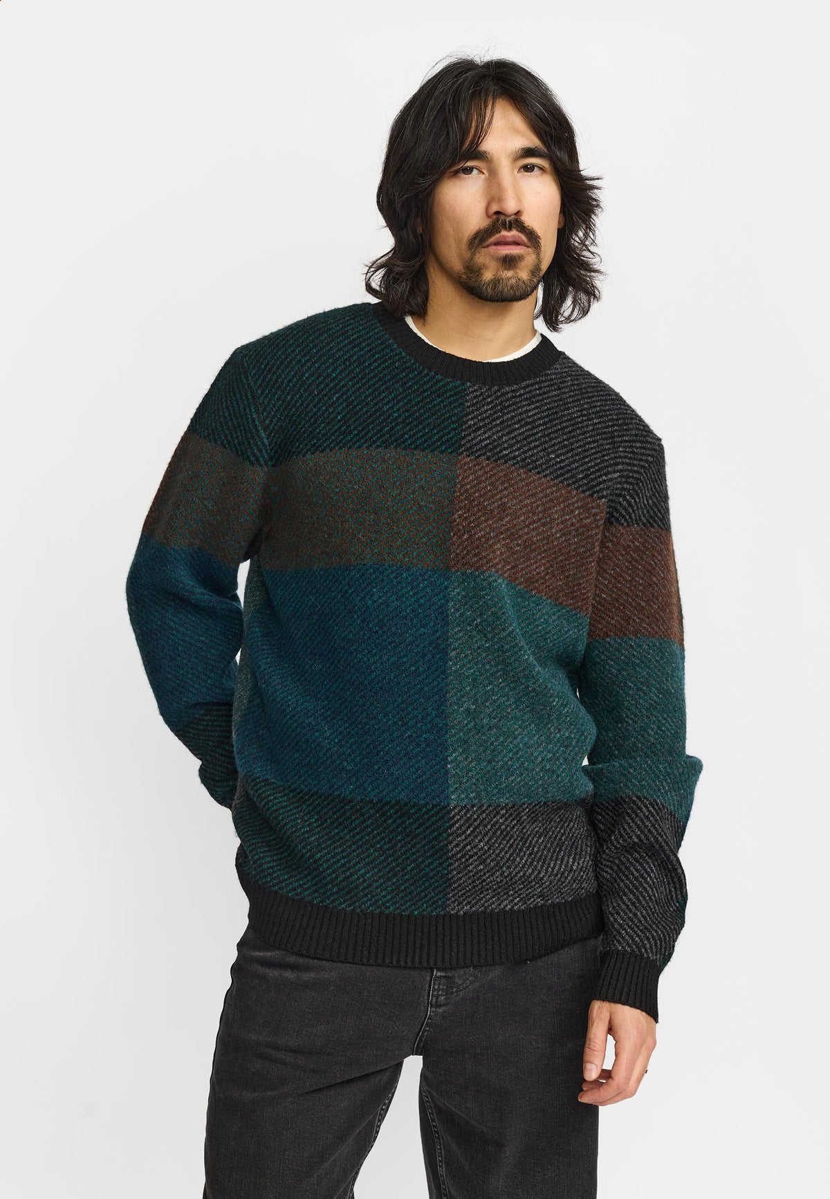 Revolution - Knit Sweater Black Check