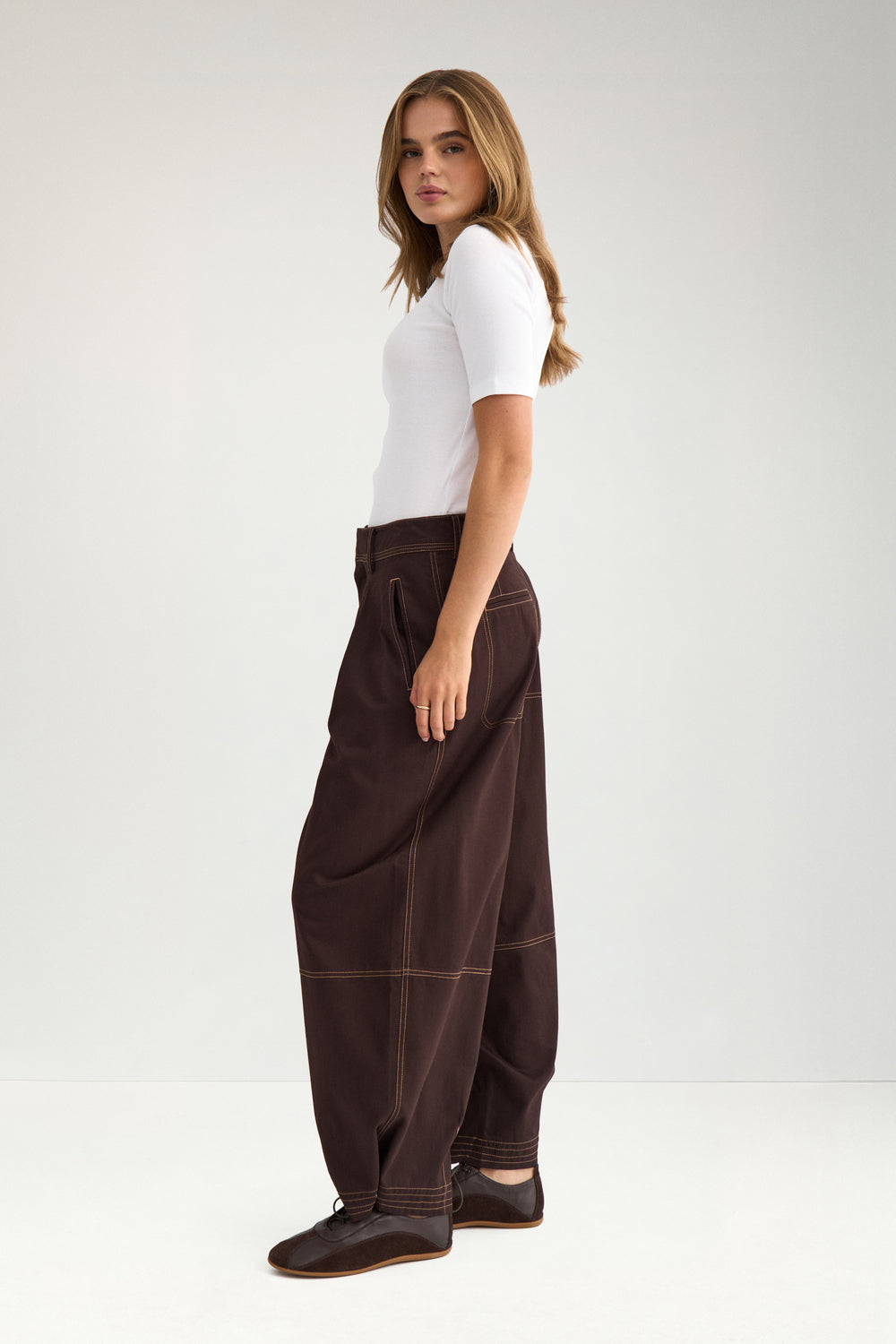 Nümph - NUKatti Barrel Pants - Chocolate Plum