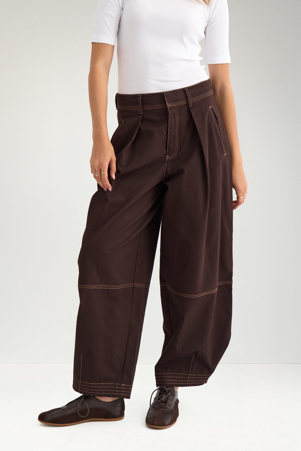 Nümph - NUKatti Barrel Pants - Chocolate Plum