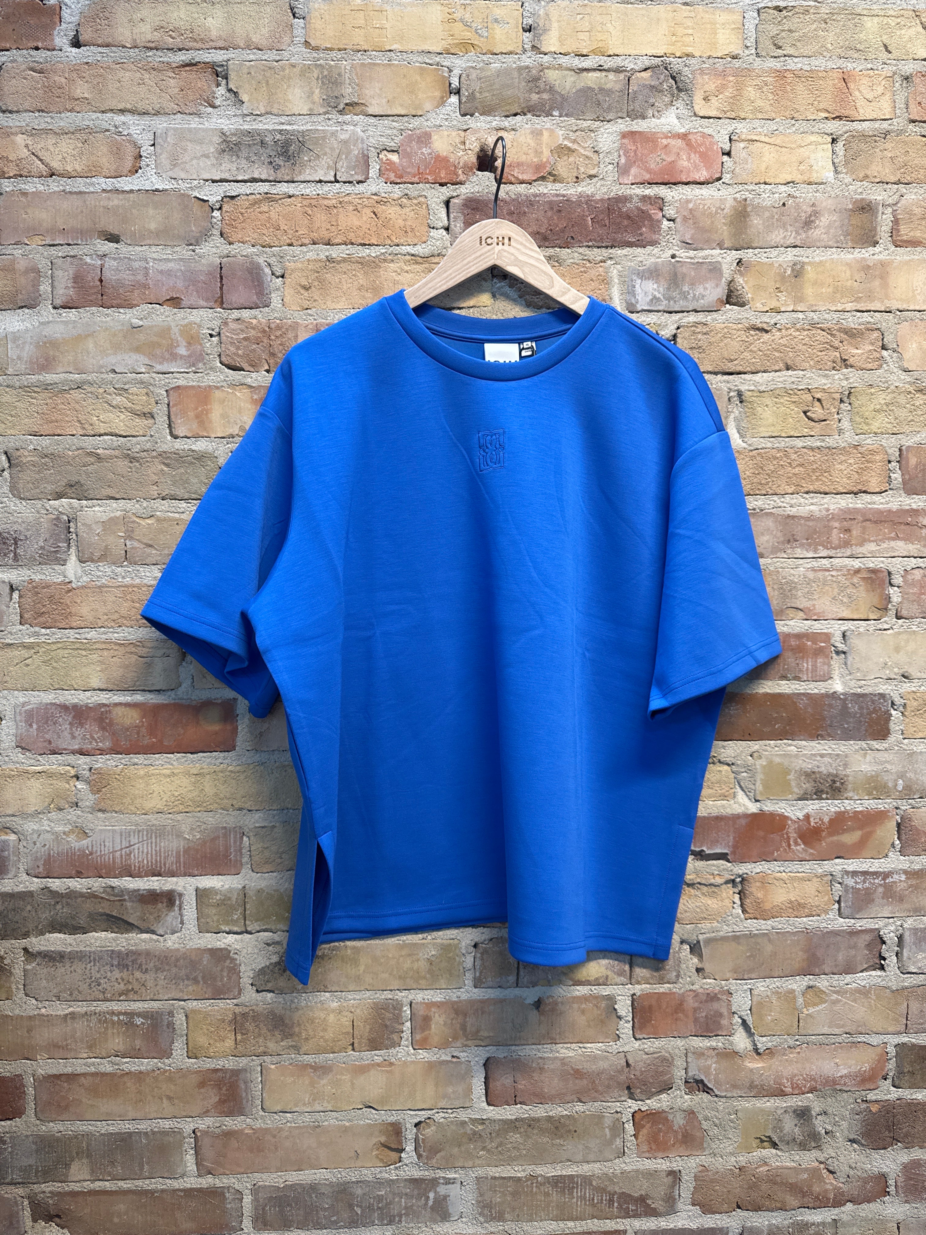 Ichi - IHCozy SS Sweat i blå