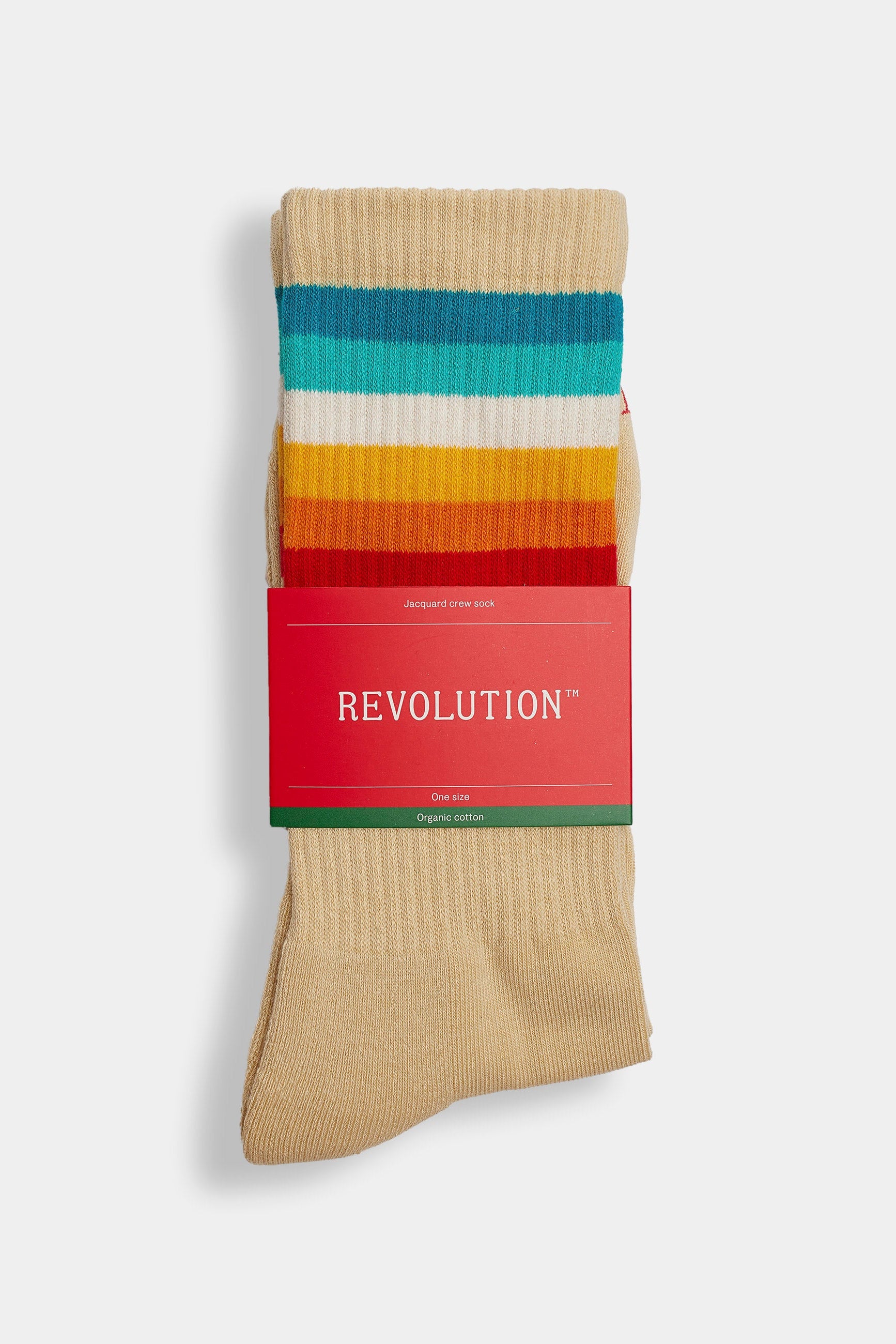 Revolution - Jaquard Crew Sock Beige