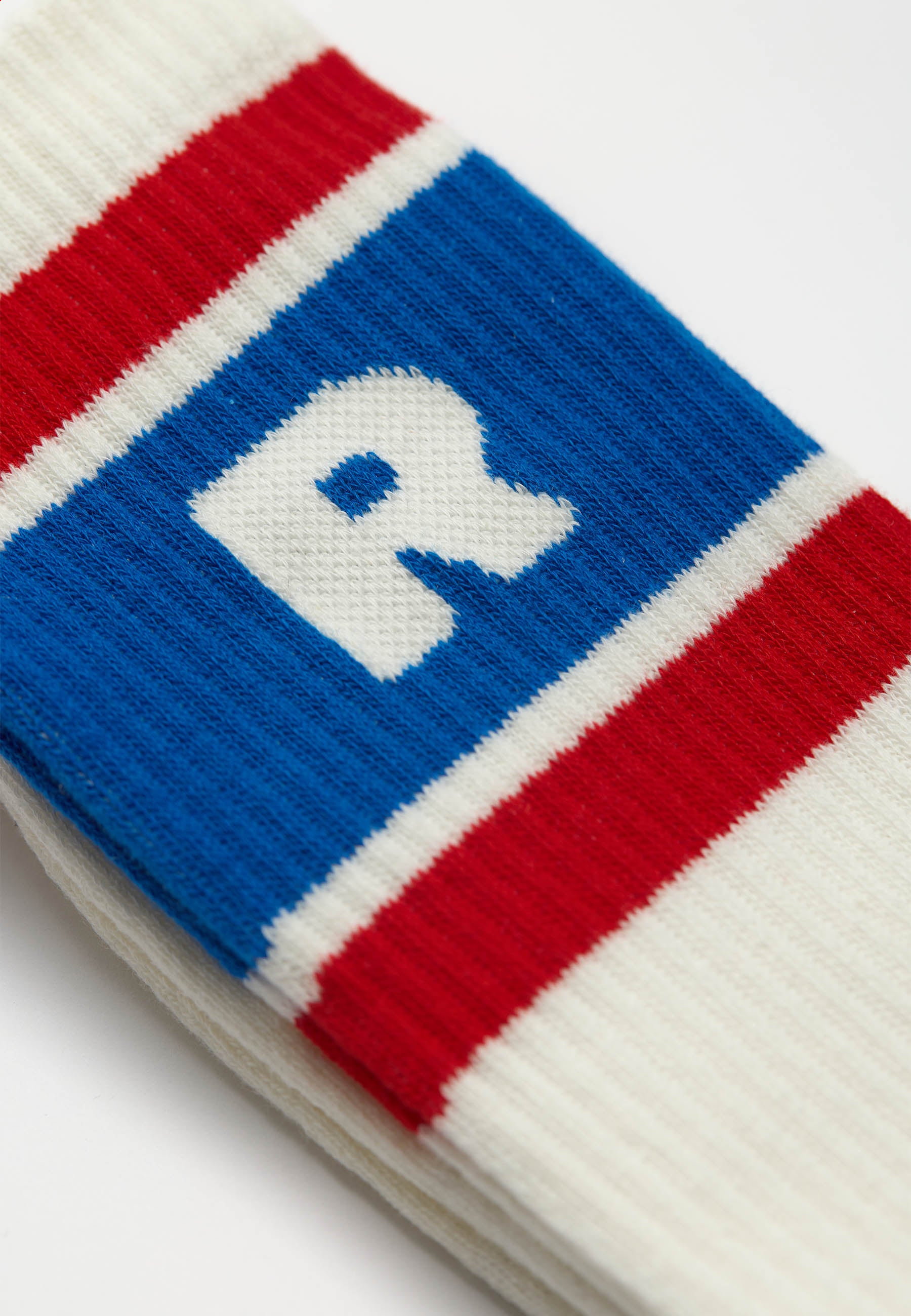 Revolution - Jaquard Crew Sock Offwhite/Blå