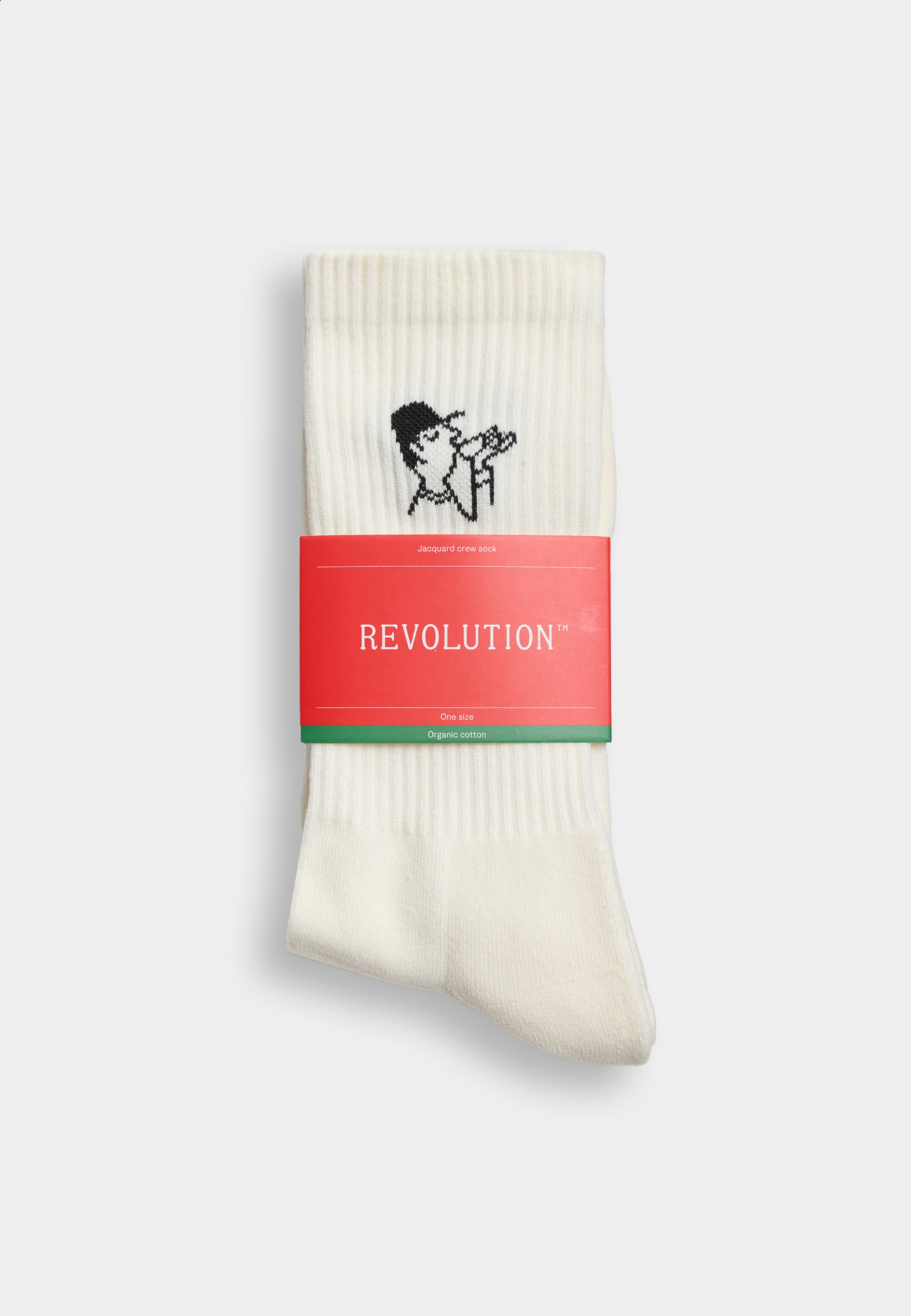 Revolution - Jaquard Crew Sock Hvid