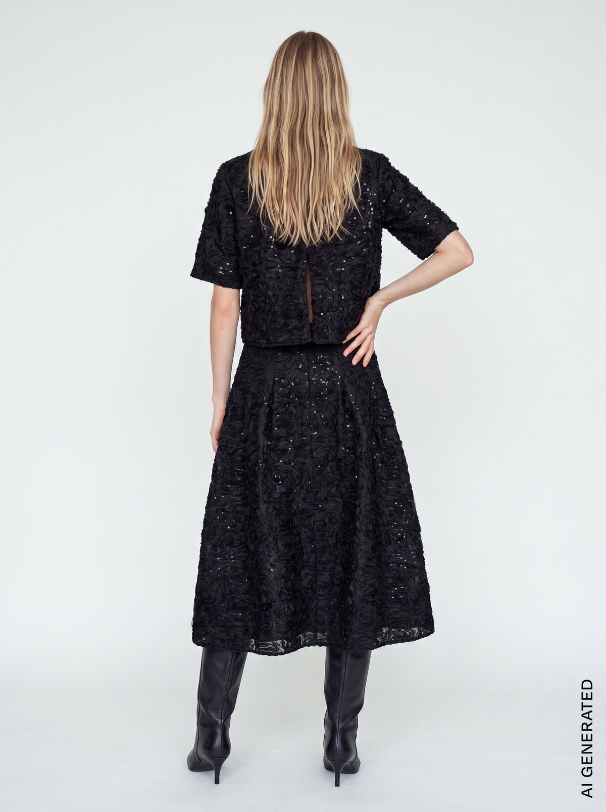 Mos Mosh – MMReya Sequins Back Top – Black