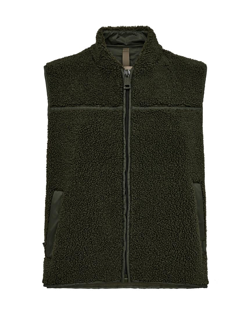 Mos Mosh - MMRowe Teddy Vest i Forrest Night