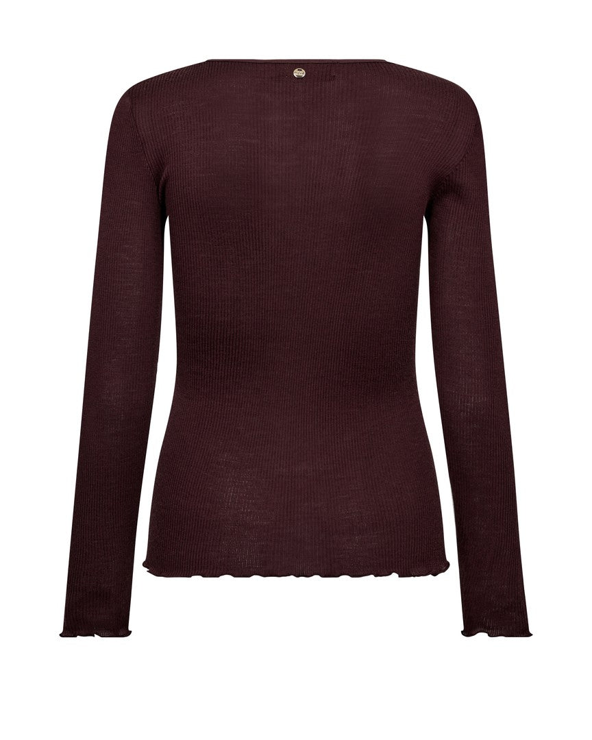Mos Mosh - MMElaine LS Tee i Bordeaux