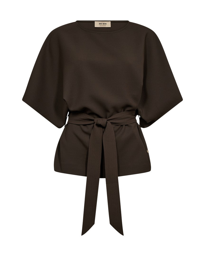 Mos Mosh - MMRikala Miley bluse i mørkebrun