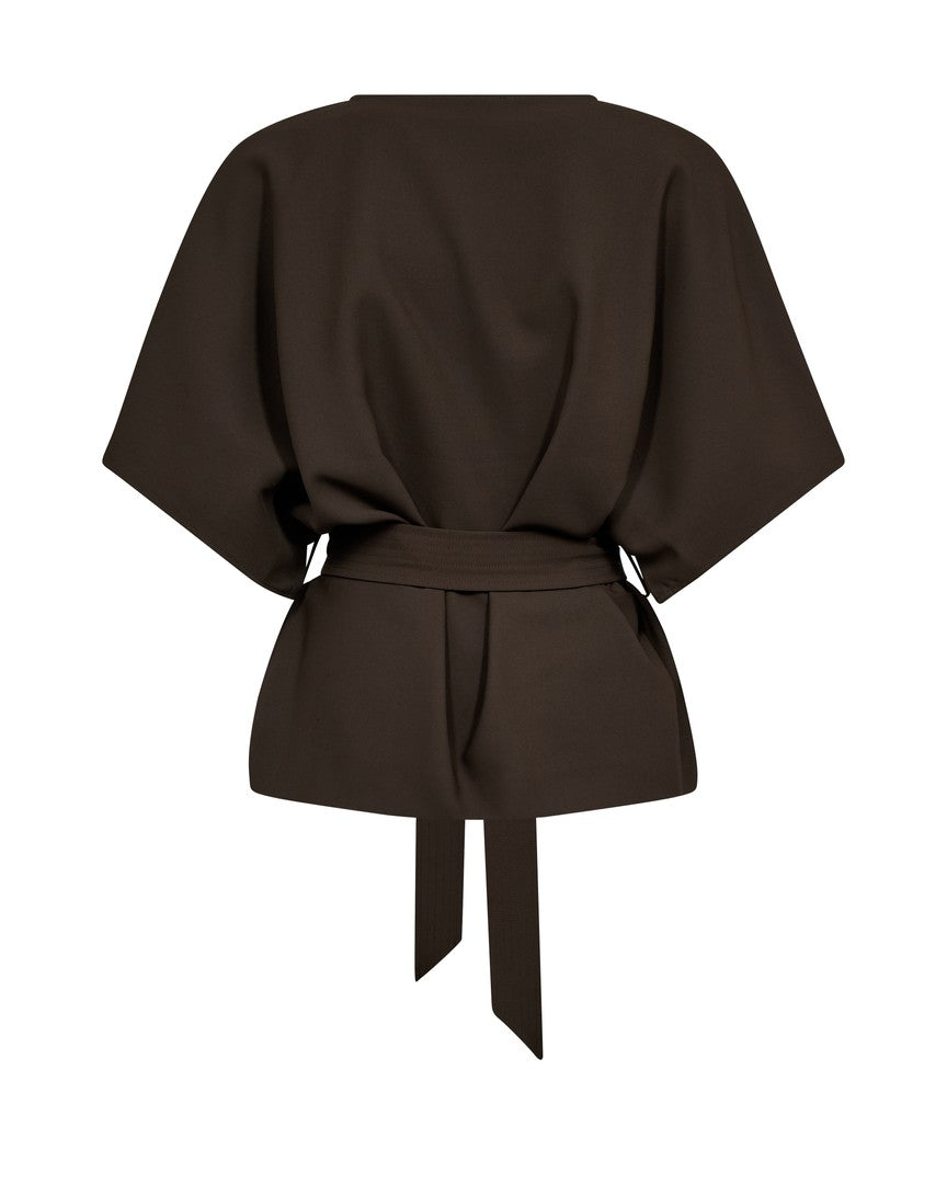 Mos Mosh - MMRikala Miley bluse i mørkebrun