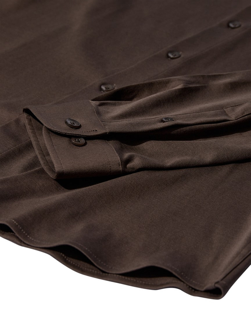 Mos Mosh Gallery MMMarco Jersey Skjorte - Chocolate Brown