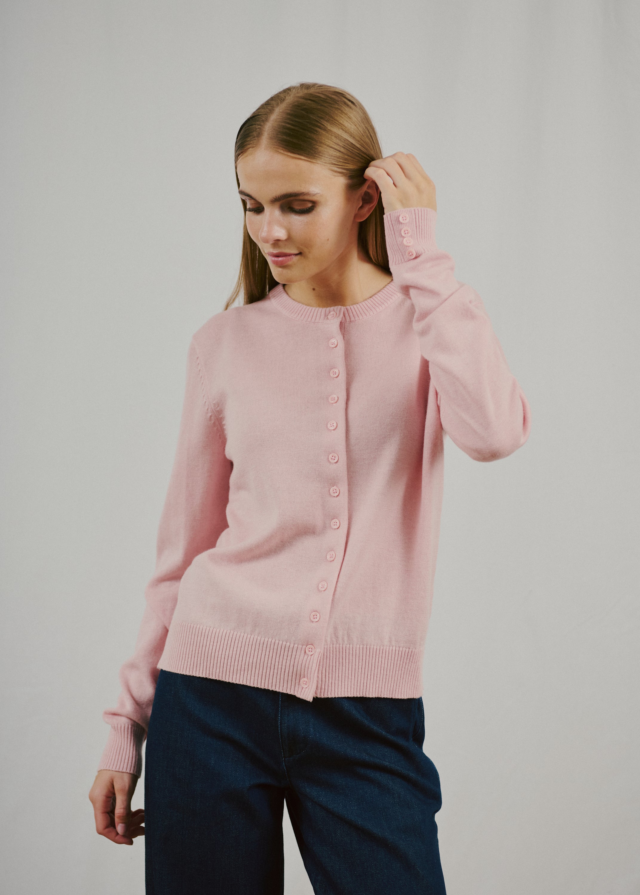 Bruun & Stengade - Edel regular cardigan, lyserød