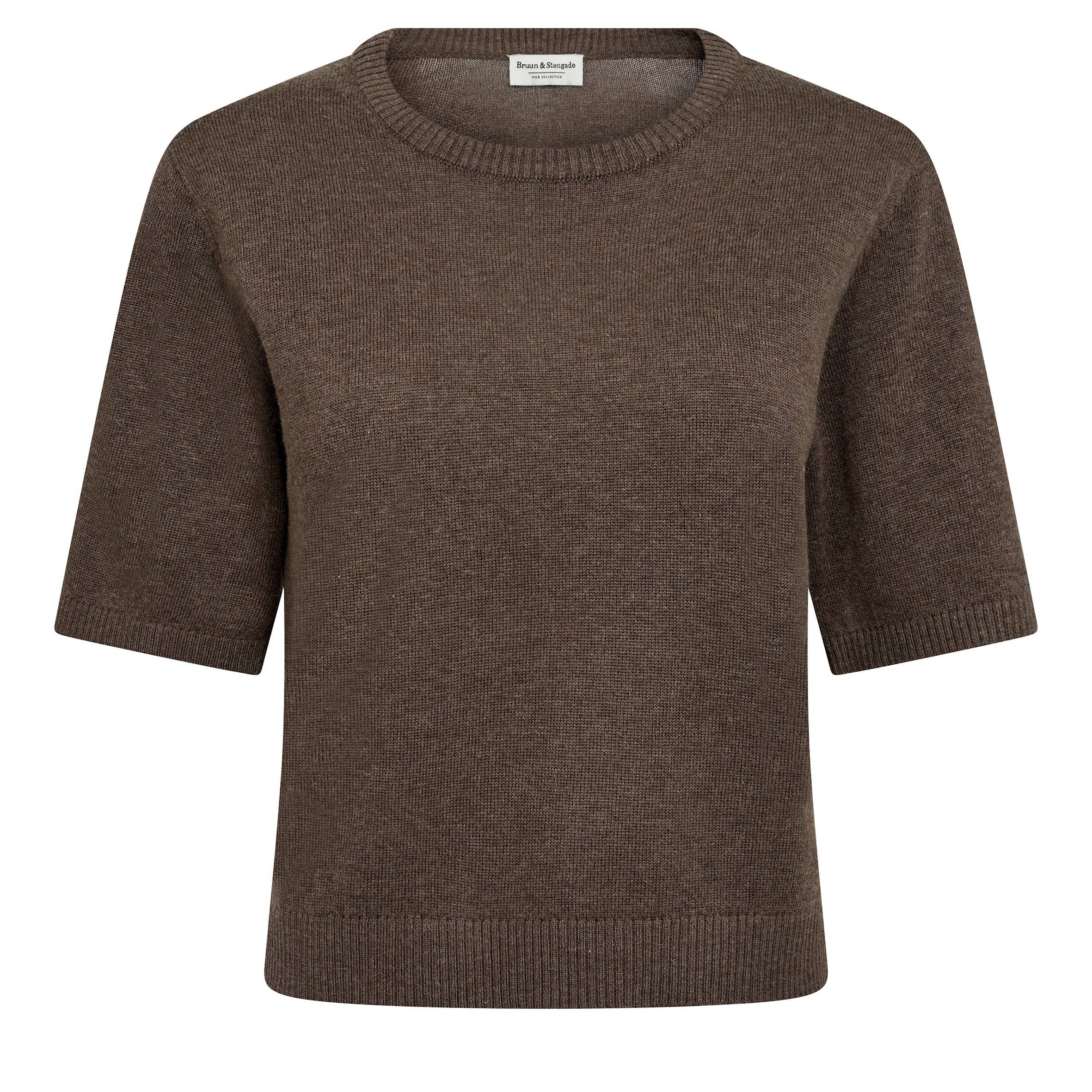 Bruun & Stengade - Eline Strik t-shirt i mørkebrun