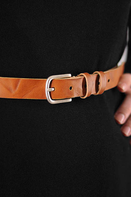 Bosswik - Smalt elegant damebælte Cognac Art. D10112