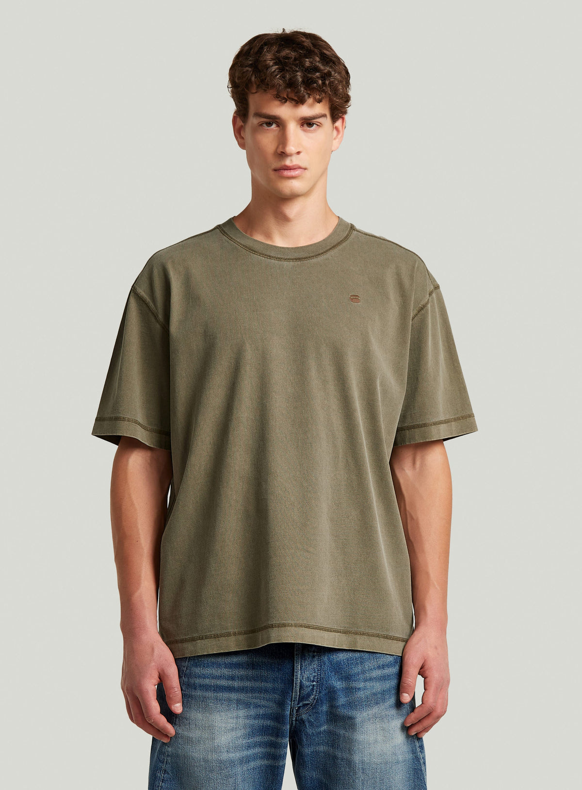 G-Star - Unit Washed Relaxed T-Shirt - Dark Khaki