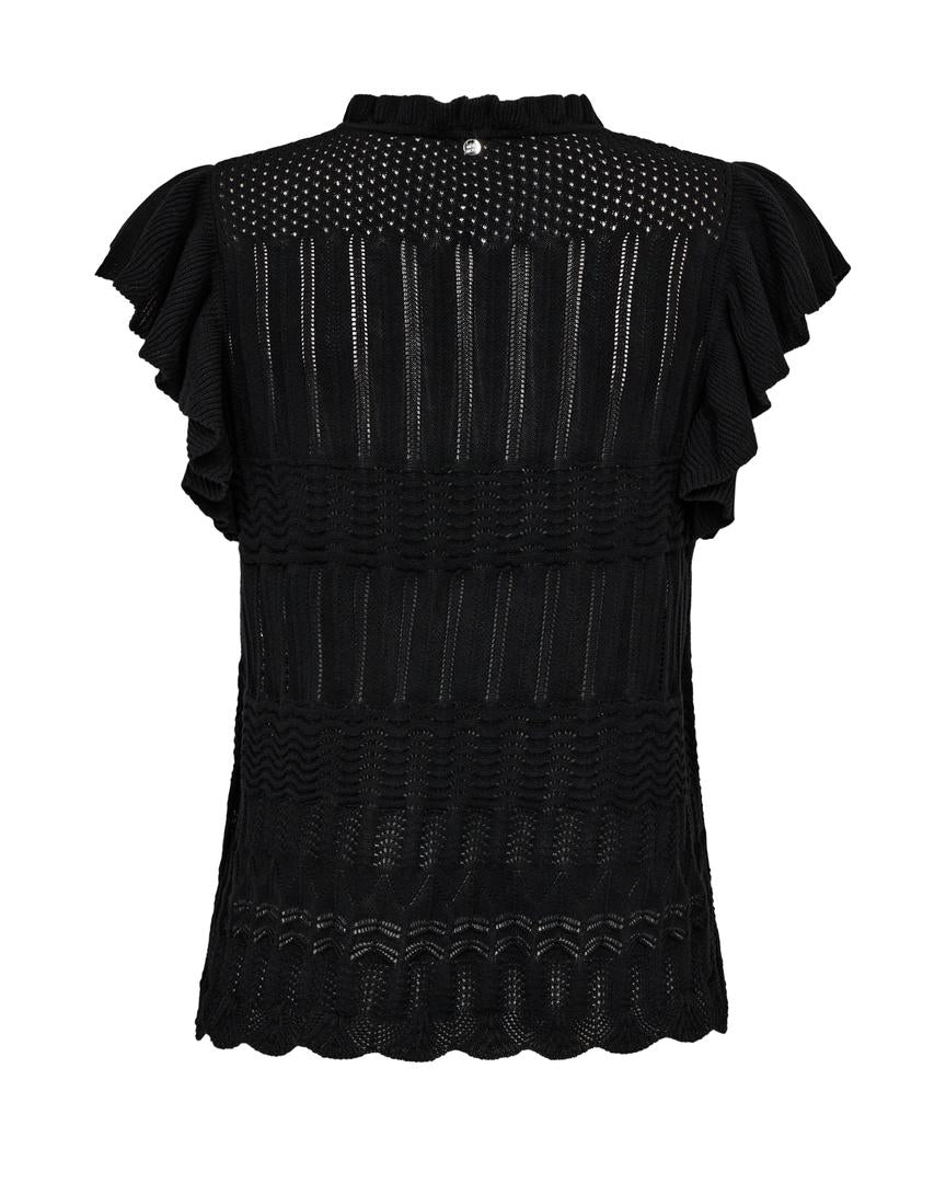 MMRyett Knit Blouse – Sort Strik i Bomuld fra Mos Mosh