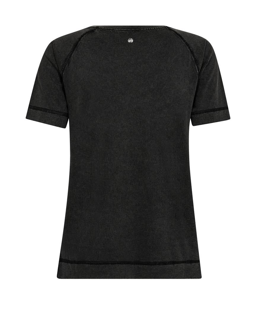 MMAbney O-SS Tee – sort printet T-shirt i bomuld fra Mos Mosh