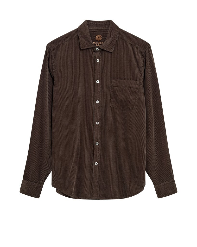 Mos Mosh Gallery - MMGAlden Corduroy Shirt Black Coffee