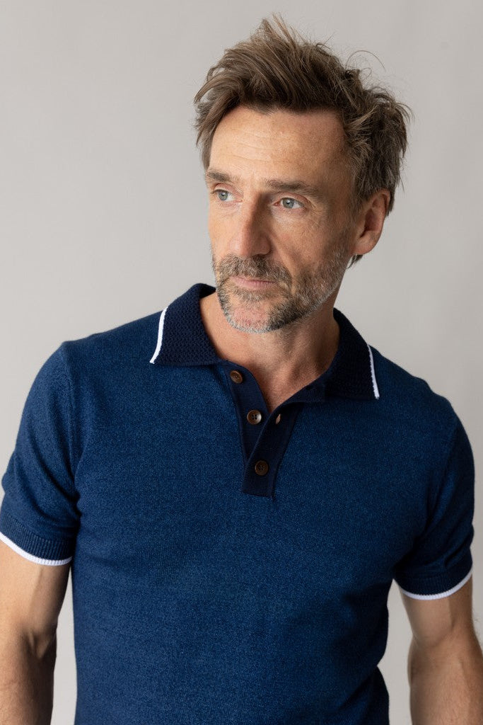 Mos Mosh Gallery - MMGFrancesco Polo SS Knit Indigo