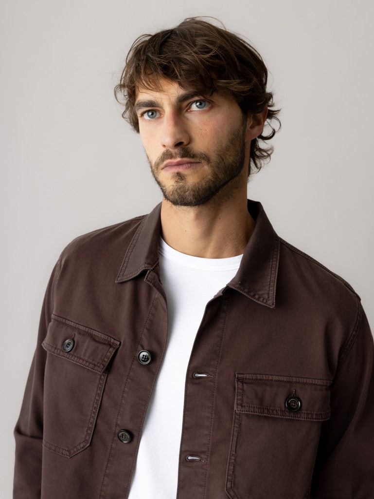 Mos Mosh Gallery - MMGMatteo Soft Overshirt Black Coffee