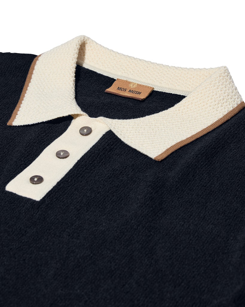Mos Mosh Gallery - MMGFrancesco Polo SS Knit Navy