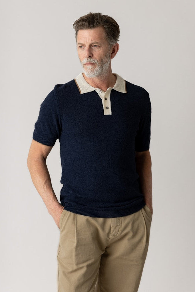 Mos Mosh Gallery - MMGFrancesco Polo SS Knit Navy