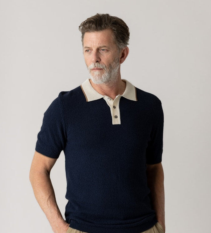 Mos Mosh Gallery - MMGFrancesco Polo SS Knit Navy