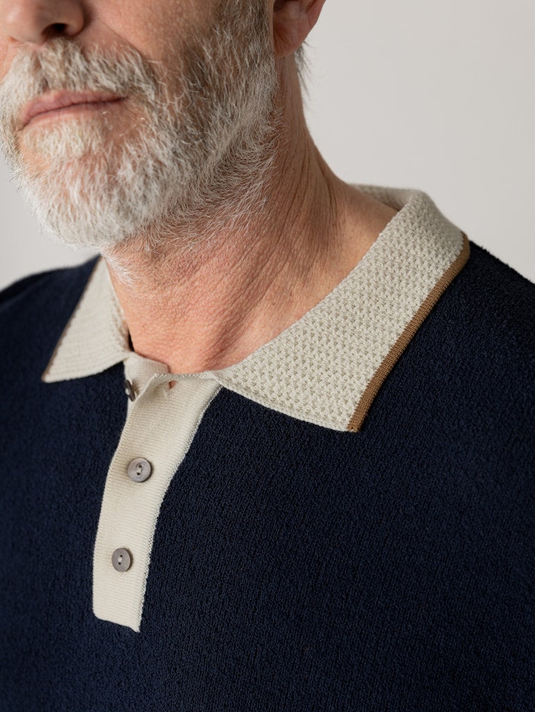 Mos Mosh Gallery - MMGFrancesco Polo SS Knit Navy