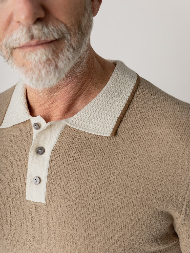 Mos Mosh Gallery - MMGFrancesco Polo SS Knit Sand