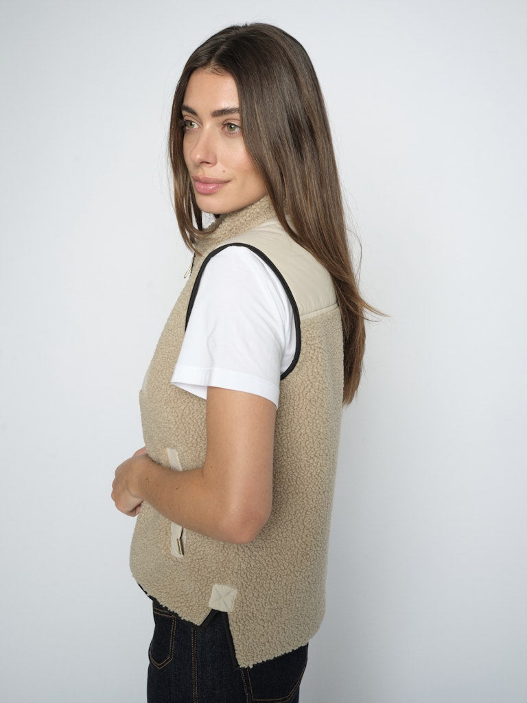 Mos Mosh - MMRowe Eli Teddy Vest, feather grey