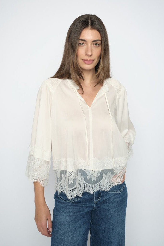 Mos Mosh - MMEisa Tess 3/4 Lace Bluse