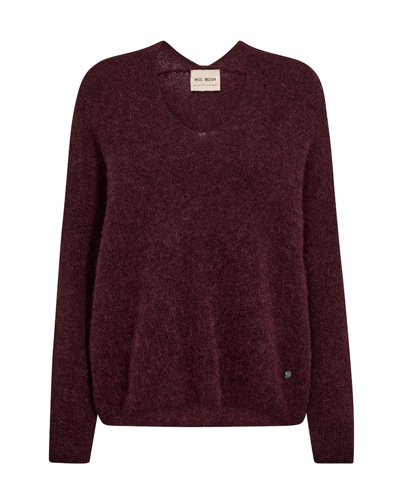 Mos Mosh - MMThora V-Neck Strik, Port Royal