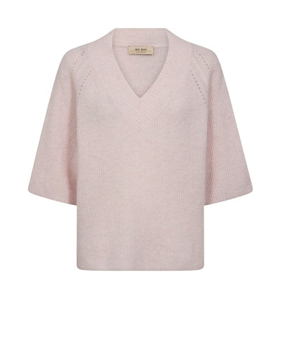 Mos Mosh - MMTaci 3/4 V-Neck Strik, Ballet Slipper
