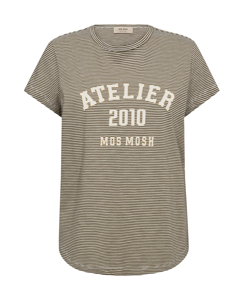 Mos Mosh - MMCamp O-SS Stripe Tee Olive